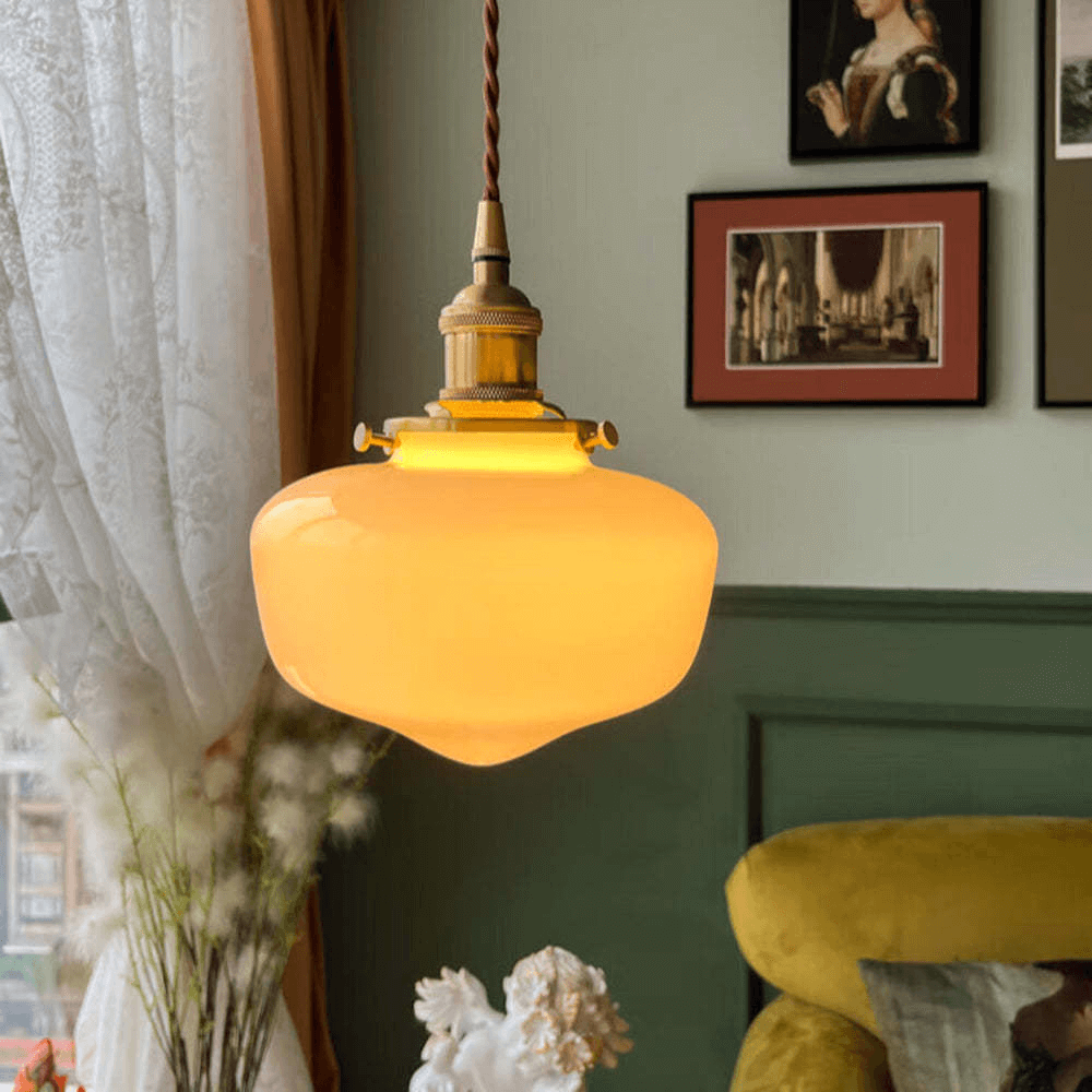 Retro Szklana Lampa Wisząca - Latarnia