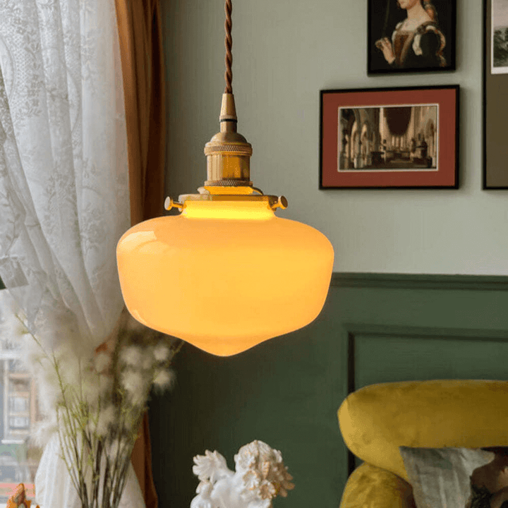 Retro Szklana Lampa Wisząca - Latarnia