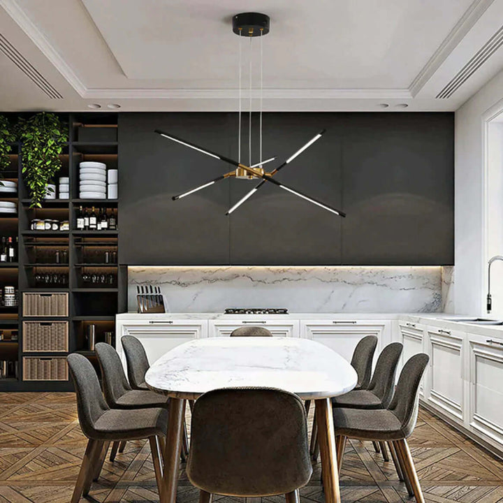 Lampa sufitowa typu pająk, design industrialny