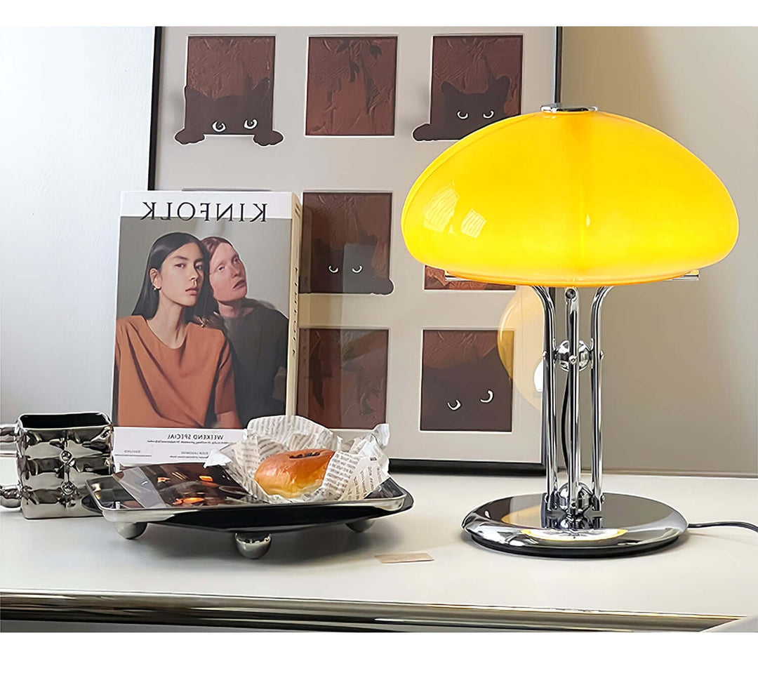 Elegancka lampa stołowa Bauhaus, element dekoracji
