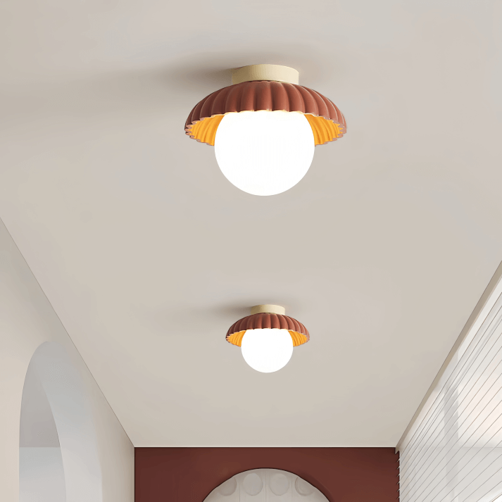 Żelazna i Szklana Lampa Sufitowa