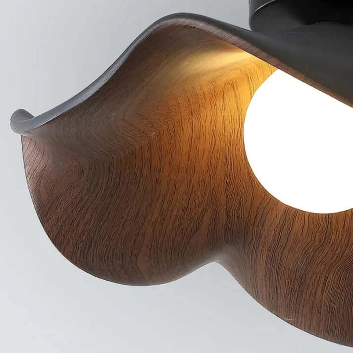  Skandynawska lampa sufitowa Lotus z żywicy i drewna