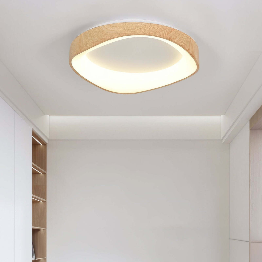 Nordycka designerska lampa sufitowa z drewnianym usłojeniem