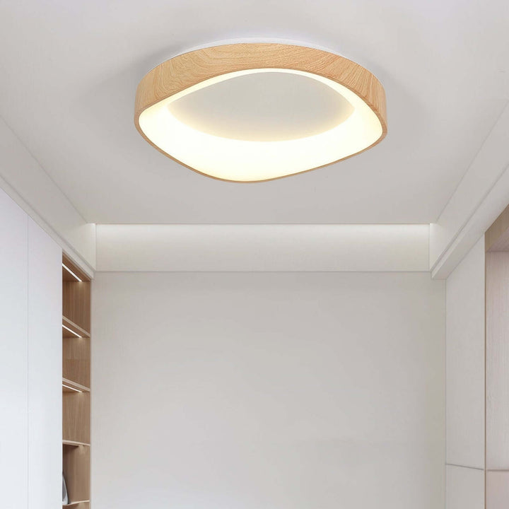 Nordycka designerska lampa sufitowa z drewnianym usłojeniem