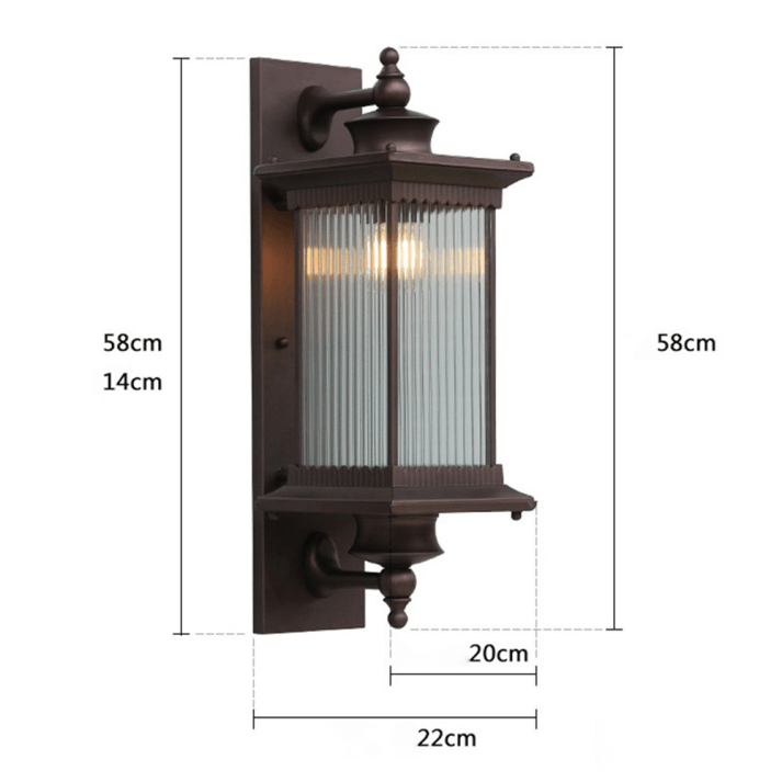 Zewnętrzna Lampa Ścienna Retro Prostokątna