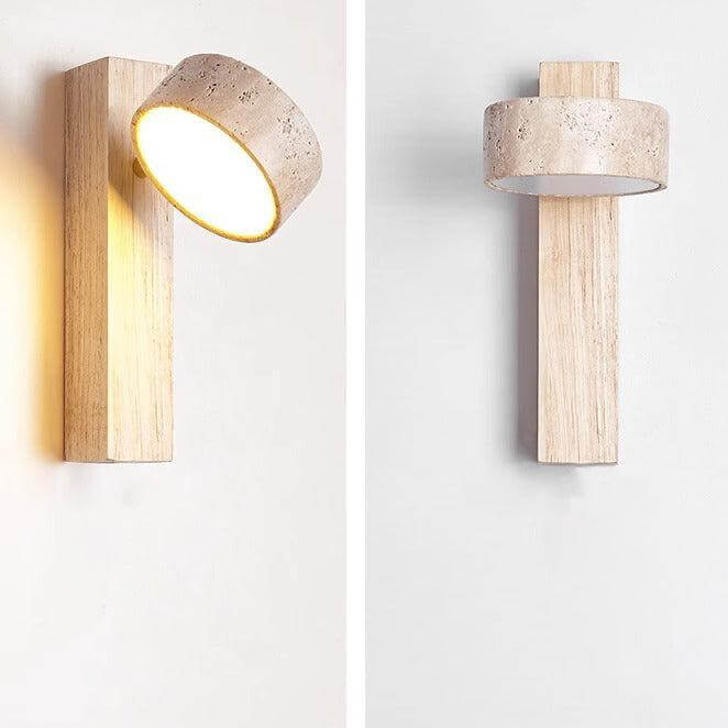 Biała Lampa Ścienna Trawertynowa Wabi Sabi