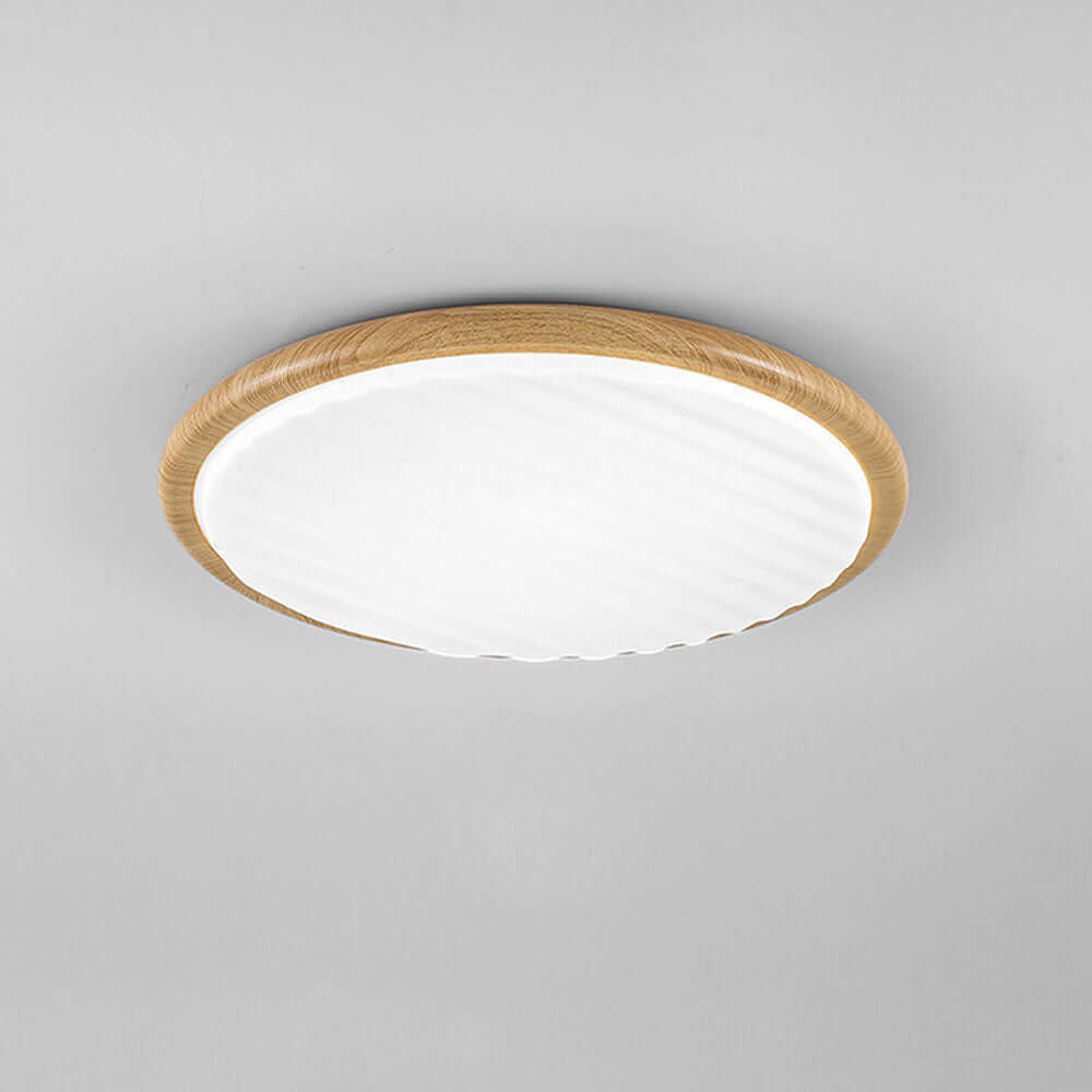 Okrągła Lampa Sufitowa LED z Giętego Drewna do Sypialni