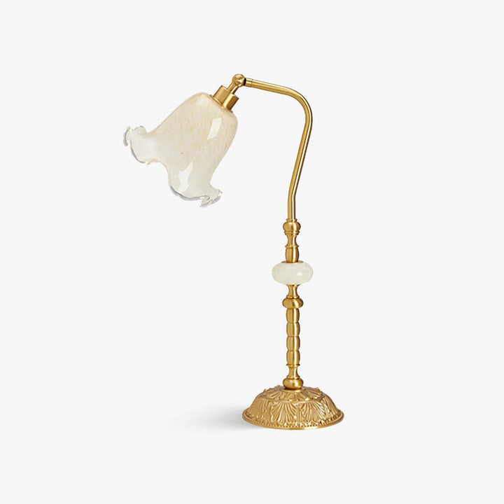 Mosiężna lampa stołowa w kształcie tulipana