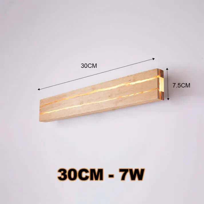 Nowoczesna drewniana lampa ścienna, eleganckie oświetlenie domu