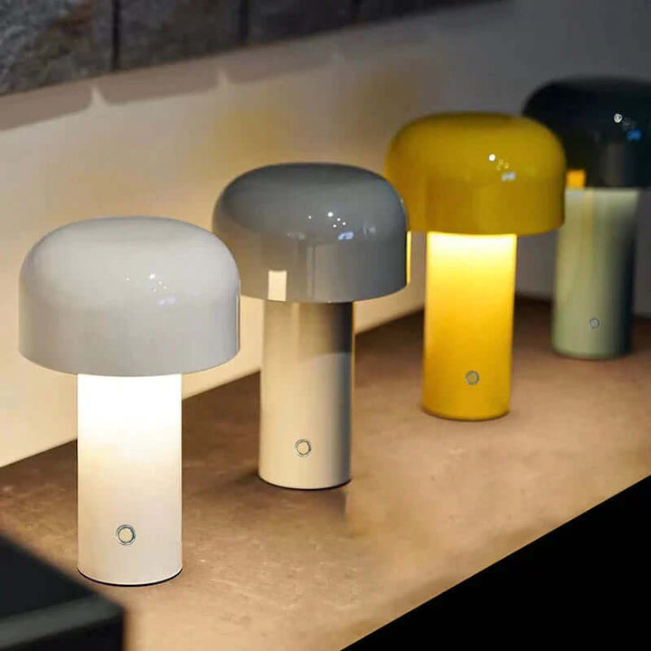 Bezprzewodowa lampa stołowa w kształcie włoskiego grzyba