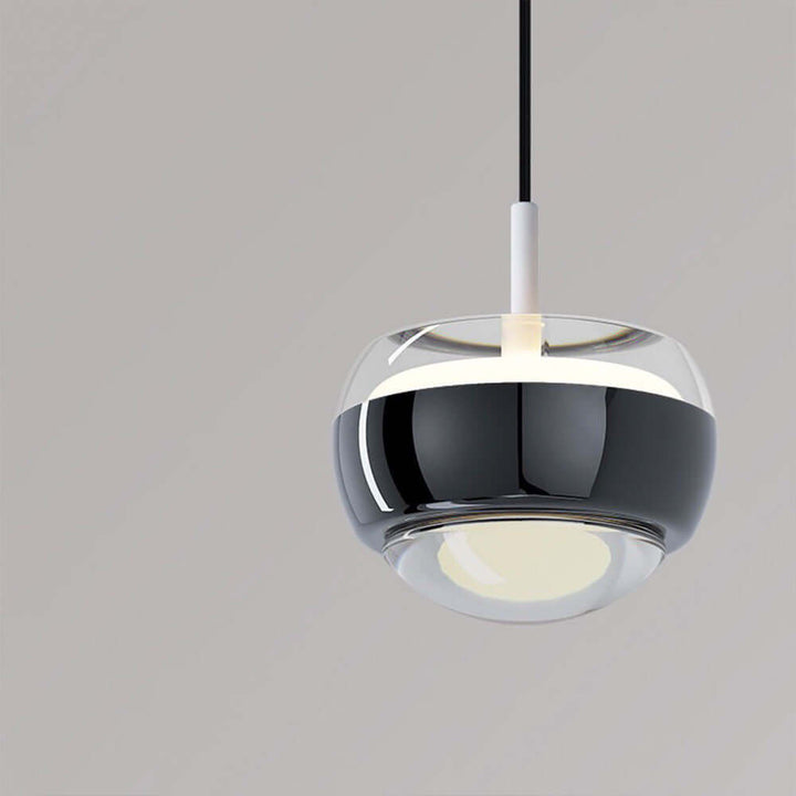 Minimalistyczna lampka wisząca LED półokrągła, srebrna