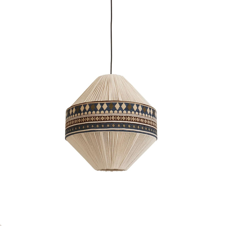 Lampa wisząca boho z frędzlami w kolorze niebieskim