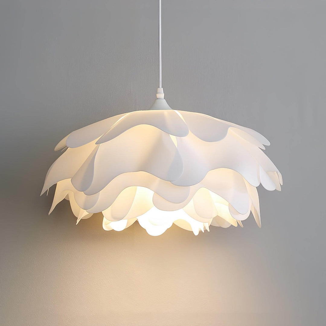 Lampa wisząca kwiatowa, biała