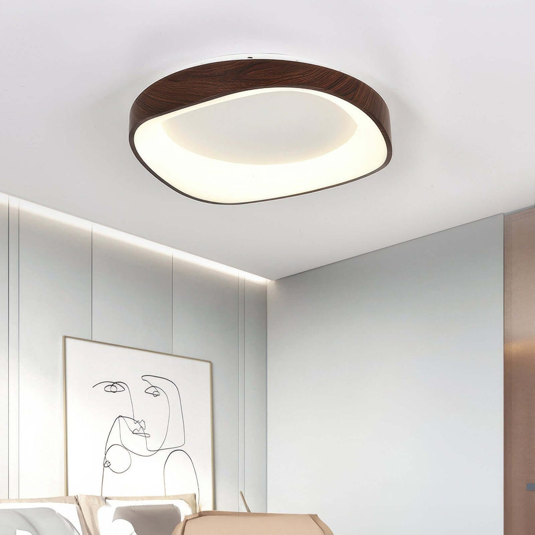Nordycka designerska lampa sufitowa z drewnianym usłojeniem