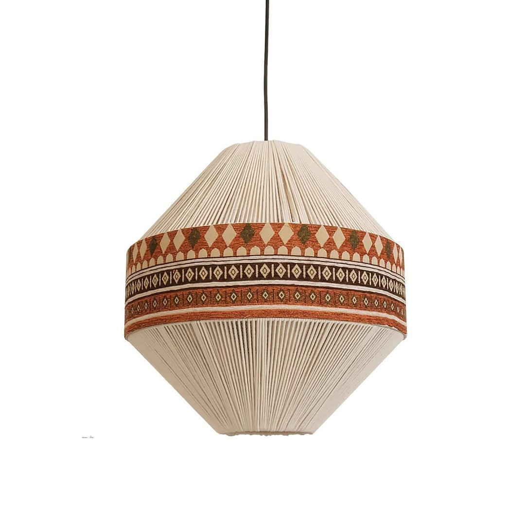 Lampa wisząca boho z frędzlami w kolorze niebieskim