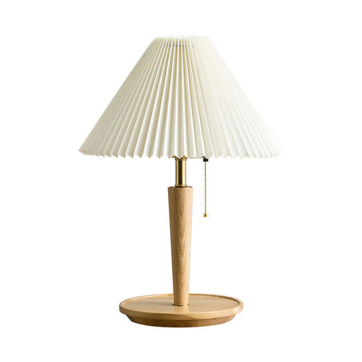 Stołowa lampa plisowana drewno - Oświetlenie nastrojowe
