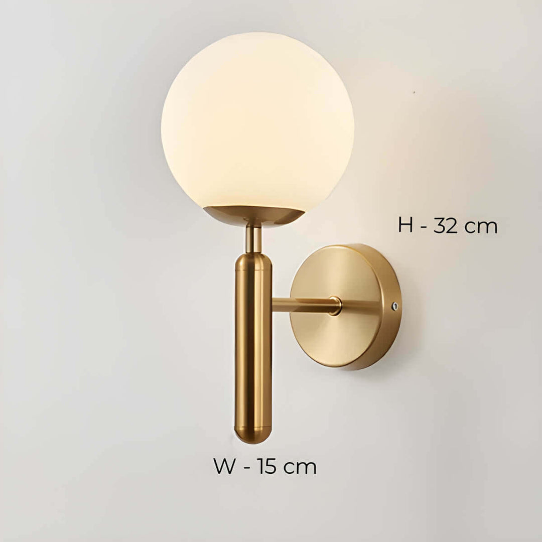Szklana Lampa Ścienna Metalowa - Styl Vintage
