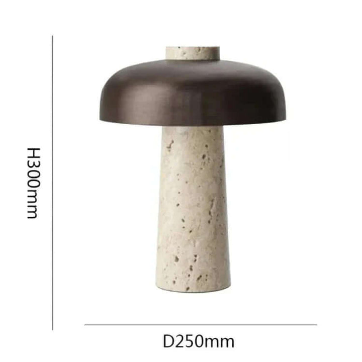 Lampa Stołowa z Kamienia Naturalnego Trawertynu