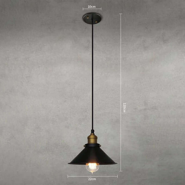 Mosiężna stożkowa lampa wisząca