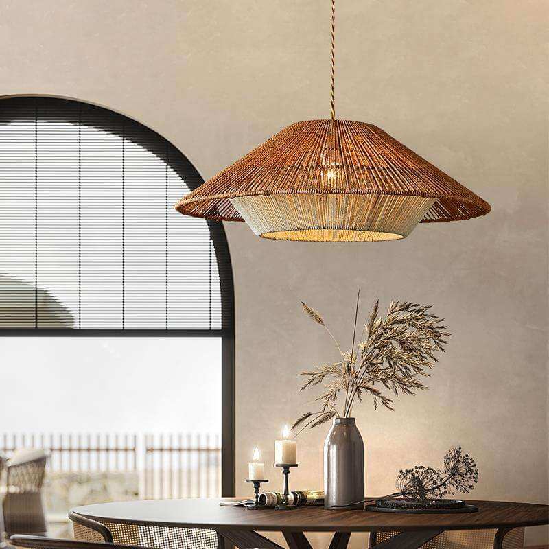 Japońska Lampa Wisząca Rattanowa