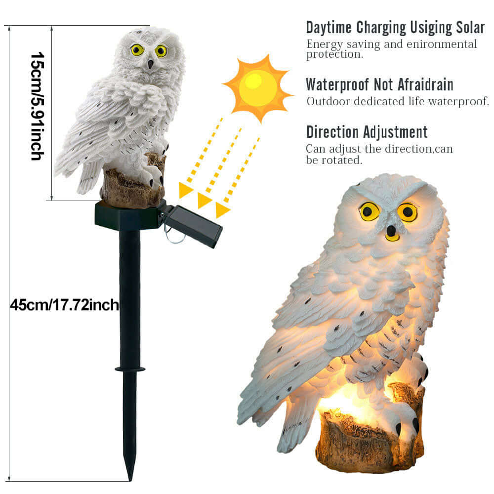 Zestaw 2 Solarnych Lamp Sowich Zewnętrznych - Dekoracja Ogrodu