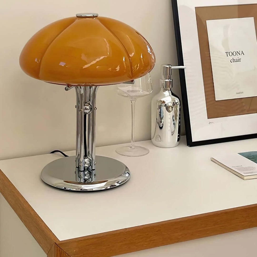 Lampa stołowa Bauhaus, klosz szklany