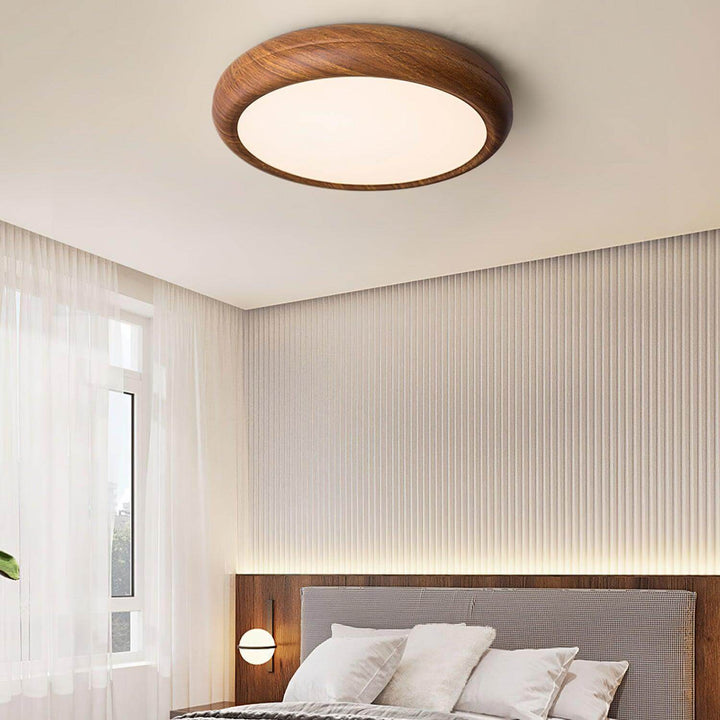 Lampa sufitowa okrągła drewniana, nowoczesny design