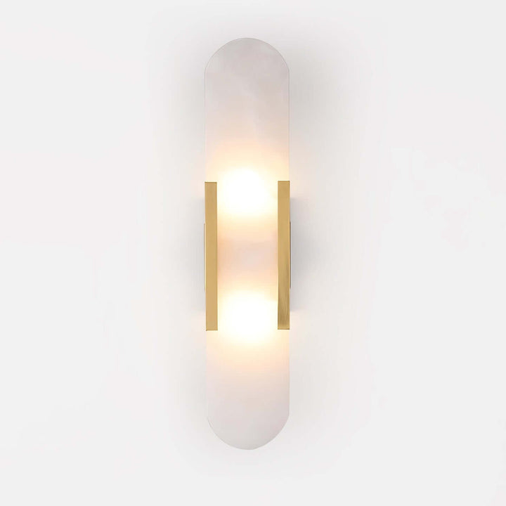 Wnętrze z kinkietem ściennym z alabastru i mosiądzu