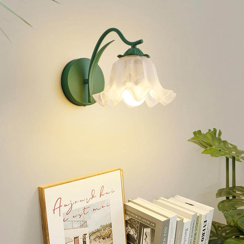 Retro ścienna lampa kwiatowa do ogrodu