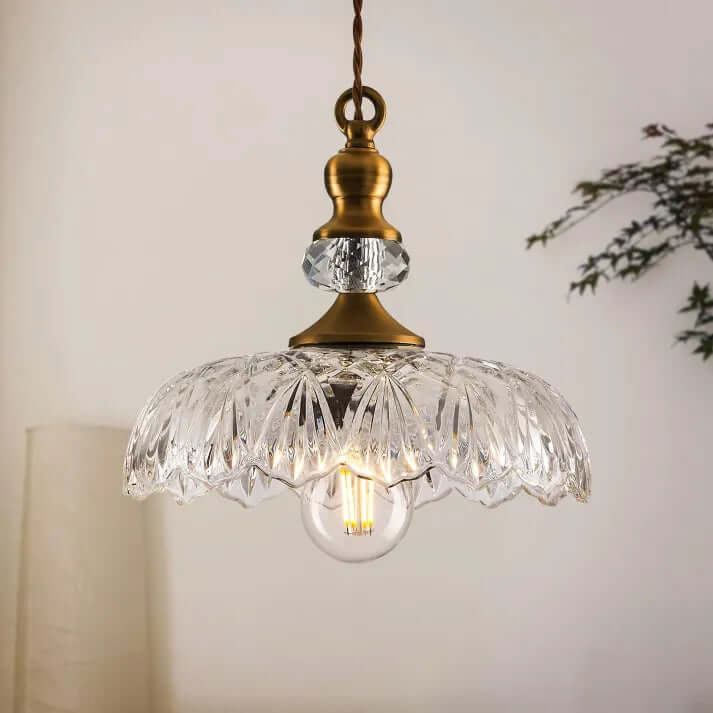 Mini lampa wisząca szklana do wyspy kuchennej w stylu mid-century