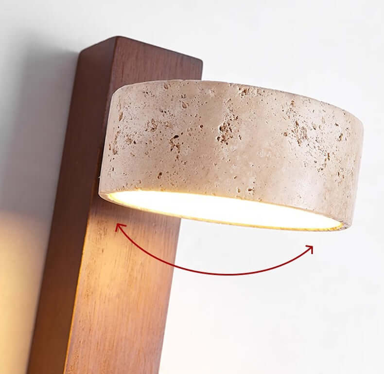 Biała Lampa Ścienna Trawertynowa Wabi Sabi