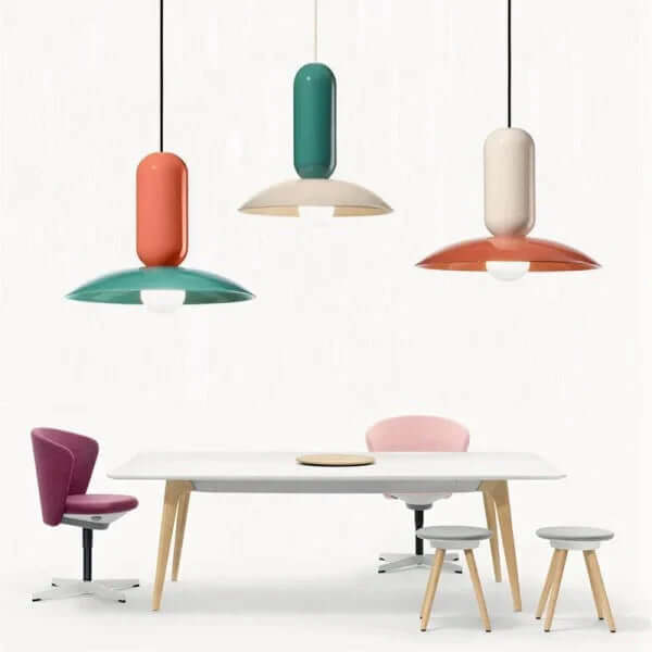 Okrągła lampa wisząca w stylu Macaron