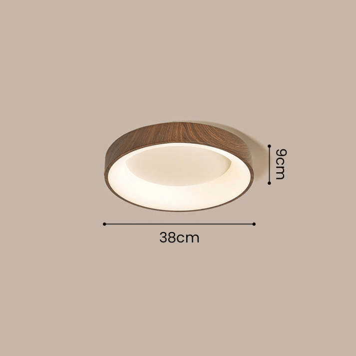 Okrągła Lampa Sufitowa LED z Naturalnego Drewna - Nowoczesne Oświetlenie do Sypialni