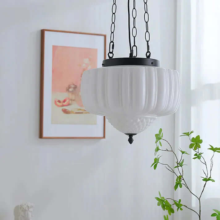 Nowoczesna minimalistyczna biała lampa wisząca