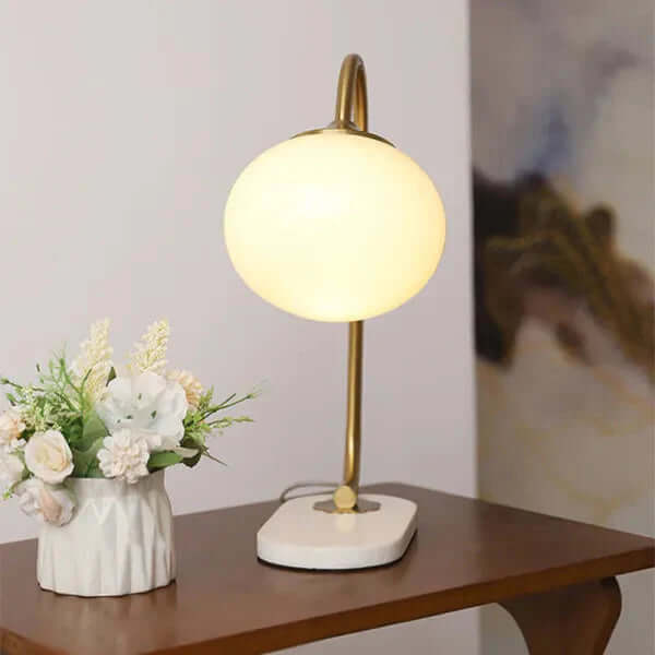 Lampa Stołowa z Metalu i Szkła Marshmallow