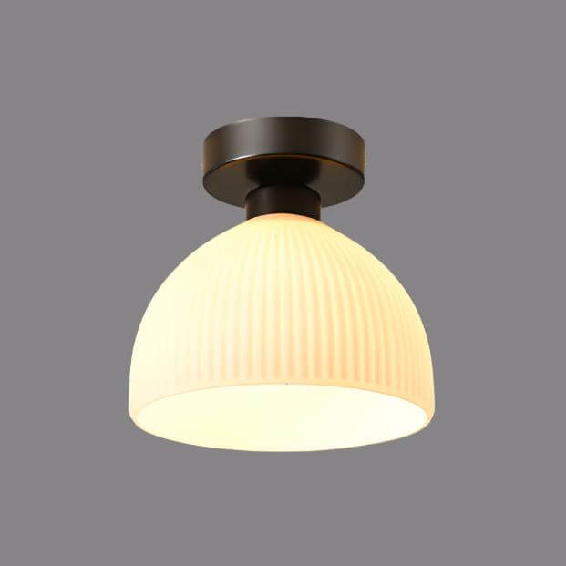 Nowoczesna mlecznobiała szklana lampa sufitowa