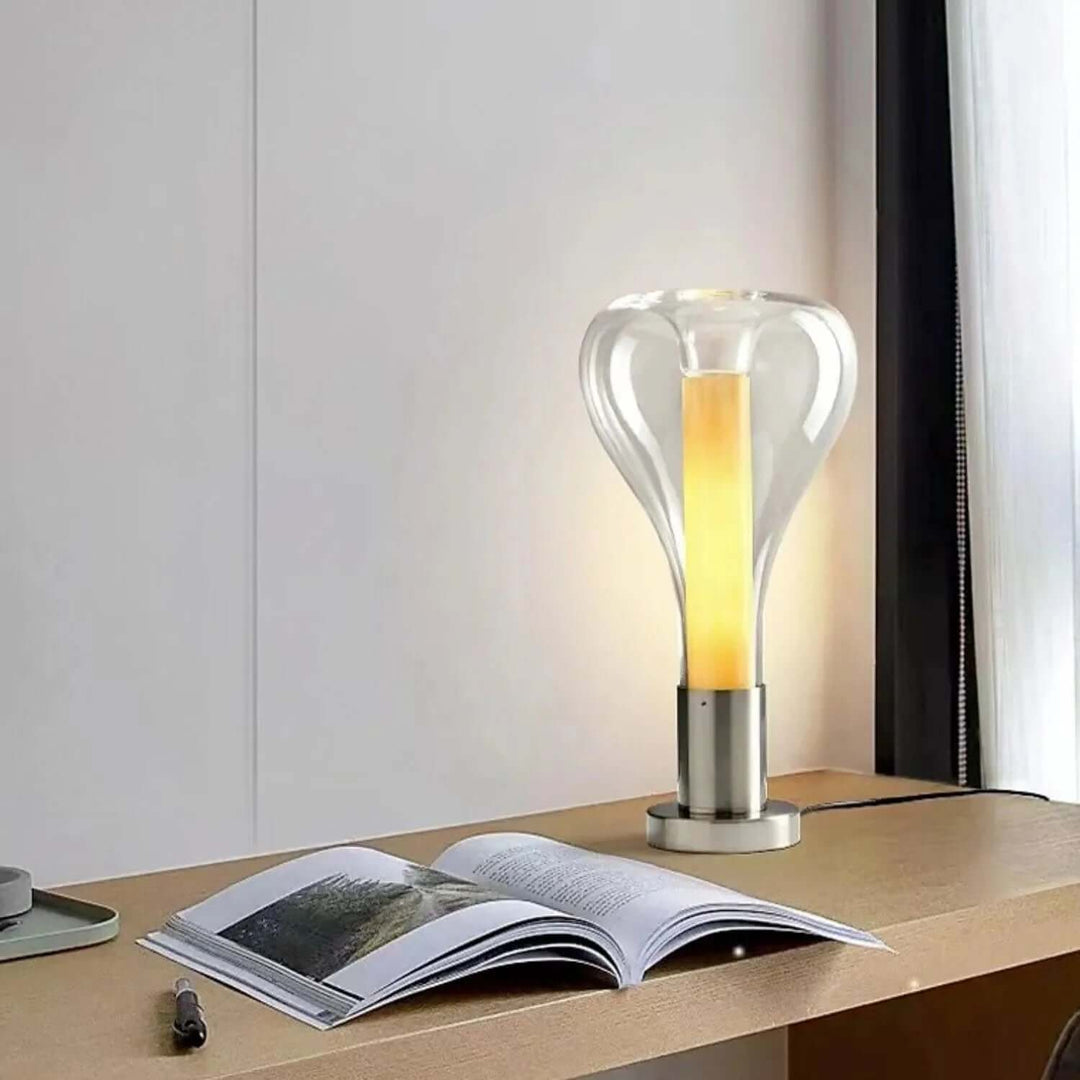 Stylowa lampa stołowa z efektem lawy