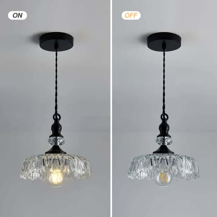 Mini lampa wisząca szklana do wyspy kuchennej w stylu mid-century