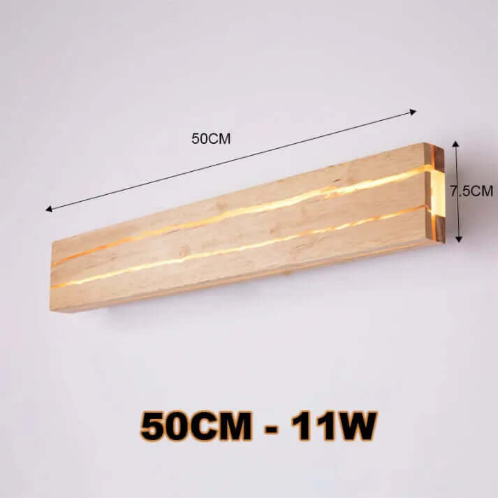 Nowoczesna drewniana lampa ścienna, eleganckie oświetlenie domu