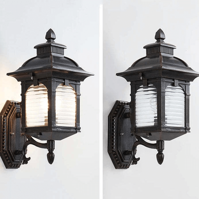 Zewnętrzna Lampa Ścienna w Stylu Vintage - Antyczne Szkło