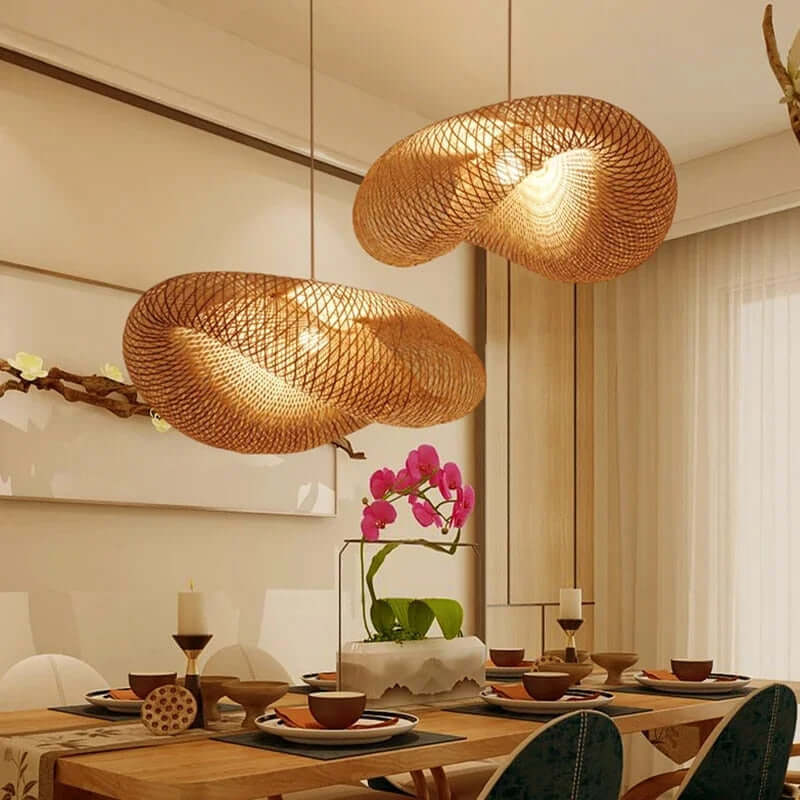 Stylowa bambusowa lampa wisząca