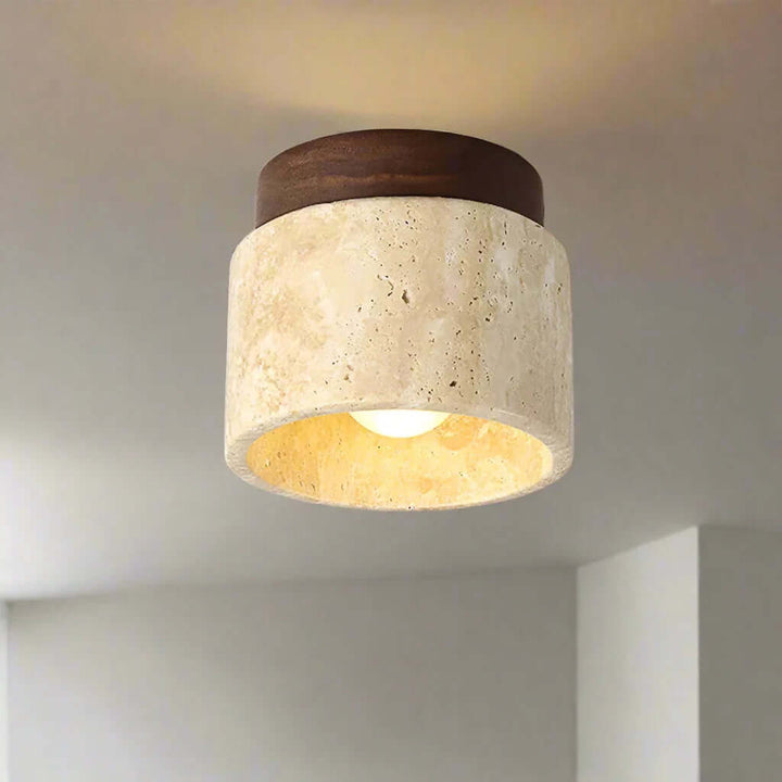 Kremowa lampa sufitowa w japońskim stylu