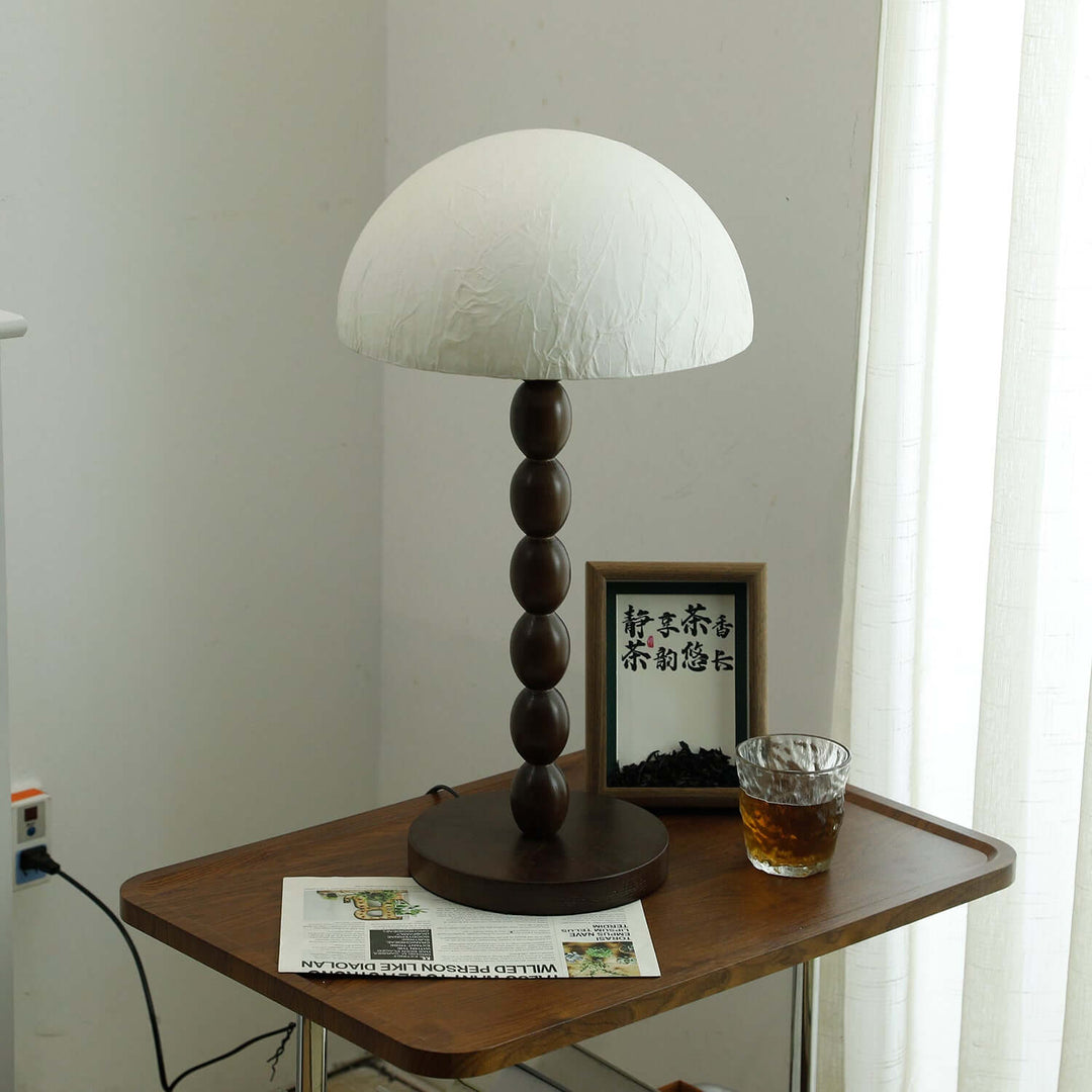 Stylowa lampa stołowa papierowy klosz – oświetlenie nastrojowe