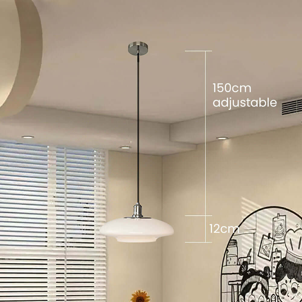 Nowoczesna Biała Szklana Lampa Wisząca
