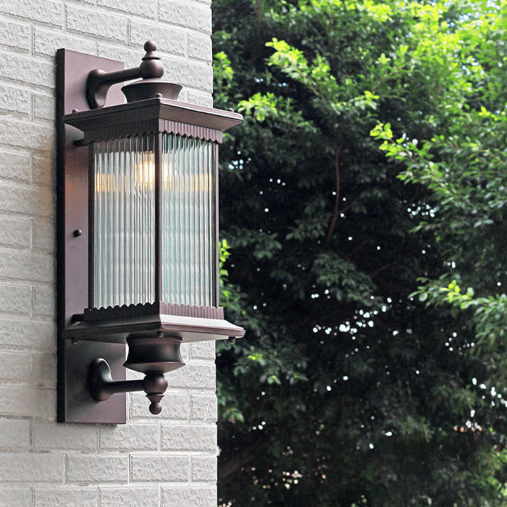 Zewnętrzna Lampa Ścienna Retro Prostokątna