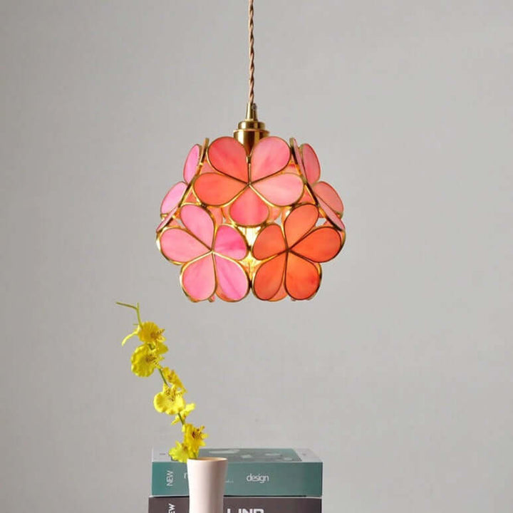Szklana Lampa Wisząca Płatek Kwiatu - Styl Nordycki