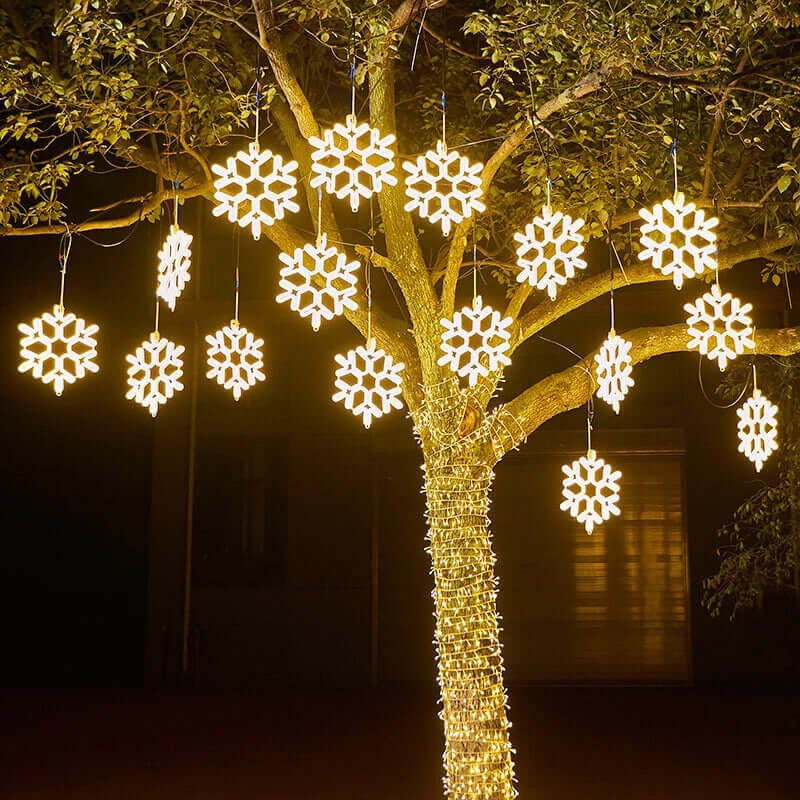 Wodoodporna świąteczna lampa LED w kształcie płatka śniegu
