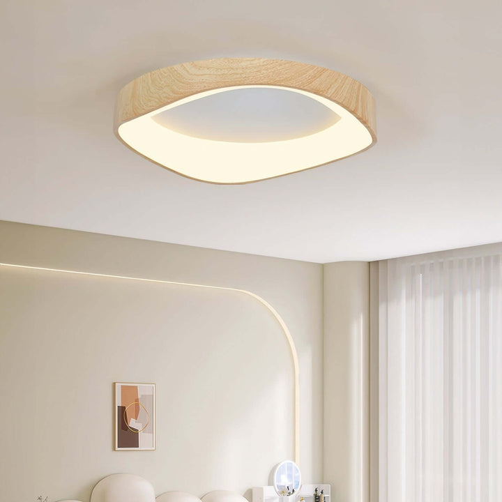 Nordycka designerska lampa sufitowa z drewnianym usłojeniem