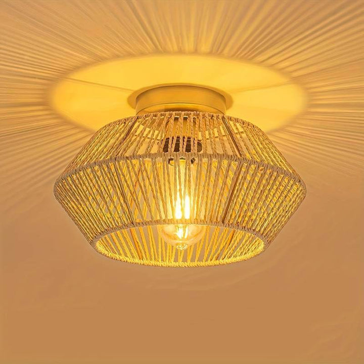 Lampa Sufitowa Rattanowa Boho Chic 30cm