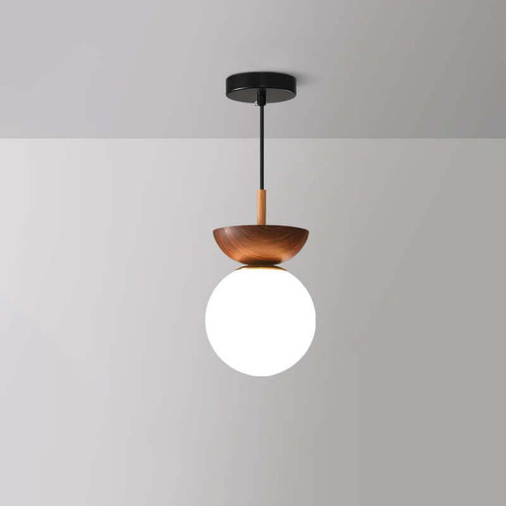 Designerska lampa sufitowa LED z efektem drewnianym